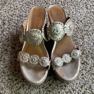 Jack Rogers Gold Wedges